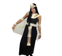 HPO Adult Women's Egyptian Queen Black & Gold Costume - Elegant Design Flame-Retardant Synthetic Fabric - M