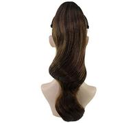 HPO Adult Women's Loose Curl Dark Jaw Clip Synthetic Ponytail Extension (20 in) (Dark Brunette)