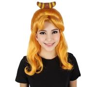 HPO Adult Women's Orange Wig | French-Inspired Drag Queen Look for Halloween or Shows | Synthetic Costume Hairpiece