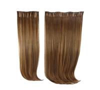HPO Adult Women's Straight Blonde High Heat Clip-In Synthetic Extension 24 in) (Dark Brunette)
