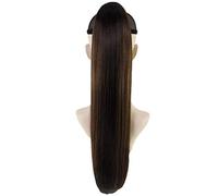 HPO Adult Women's Straight High Heat Jaw Clip Ponytail Extension (25.5 in) (Brunette)