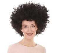 HPO Afro Clown Unisex Wig - Super Size Jumbo Party Halloween Wig (Black)