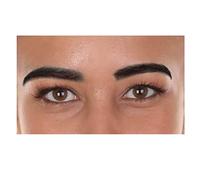 HPO Bushy Faux Human Hair Eyebrows for Adults - Self-Adhesive Unisex, Flame-Retardant Synthetic Fiber - Dark Brown