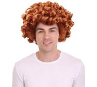 HPO Capless Wig for Adults by Dennis Hotel - Breathable Comfort Flame-retardant Synthetic Fiber - Light Brown, Halloween Wig