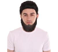 HPO Classic Chin Curtain Long Beard for Men, Soft Black