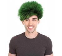 HPO Cosplay Wig for Beast Boy Character, Premium Breathable Capless Design, Flame-retardant Synthetic Fiber - Green Titan