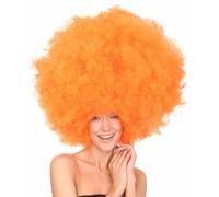 HPO Fabulous and Fun Women’s Super Size Afro Wigs, Big, Bold, and Ready to Party Flame-retardant Fiber- Orange