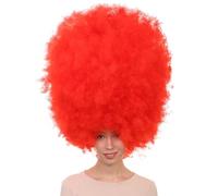 HPO Fabulous and Fun Women’s Super Size Afro Wigs, Big, Bold, and Ready to Party Flame-retardant Fiber- Red