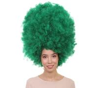 HPO Fabulous and Fun Women’s Super Size Afro Wigs, Big, Bold, and Ready to Party Flame-retardant Fiber- Green