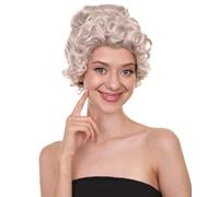 HPO Fancy Mrs. Claus Women's Blonde Wig, Short Capless Design for TV/Movie Cosplay and Halloween