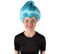 HPO Fantasy Fairy Godmother Wig for Women Cosplay Accessory, Breathable Capless, Flame-Retardant Fiber, Light Blue