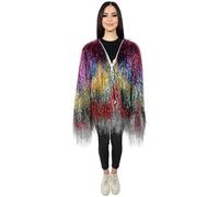 HPO Festival Carnival Thin Tinsel Jacket | Lightweight, Extra Dense Sparkly Tinsel | Perfect for Raves, Cosplay, Halloween, & Costume Parties | Multiple Color Small Size