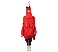 HPO HALLOWEEN PARTY ONLINE Adult Unisex Red Lobster Costume with Hat and Gloves - Funny Ocean-Themed Pullover Outfit for Halloween, Cosplay, and Festivals - Large