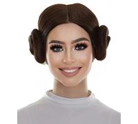 HPO HALLOWEEN PARTY ONLINE Adult Women’s Space Princess Trendy Style Wig, Women's Halloween Cosplay Costumes for Adults - Brown