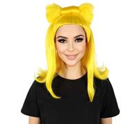HPO HALLOWEEN PARTY ONLINE Adult Women's Yellow Drag Queen Updo Wig - Canadian British Inspired Style, Flame-Retardant Synthetic Fiber Costume Wigs