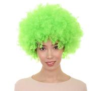 HPO HALLOWEEN PARTY ONLINE Afro Clown Unisex Wig - Super Size Jumbo Party Halloween Wig (Green)