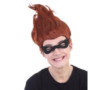 HPO HALLOWEEN PARTY ONLINE Men's TV/Movie Character Cosplay Wig with Mask Set | s Flame-Retardant Hair | Ideal for Halloween, Themed Party, and Christmas Fest - Dark Brown
