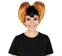 HPO HALLOWEEN PARTY ONLINE Orange & Black Heart Wig for Adult Women | Bold Drag Queen Style Synthetic Hairpiece for Halloween, Cosplay & Costume Parties