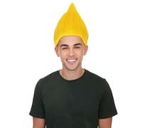 HPO HALLOWEEN PARTY ONLINE Unisex Adult Troll Wigs Collections | Costume Wig for Men and Women | Halloween Colorful 80s Wigs | Trolls TV Movie Cosplay Costume Accessories - Neon Yellow