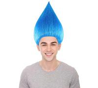 HPO HALLOWEEN PARTY ONLINE Unisex s Troll Wigs Collections | Costume Wig for Men and Women | Halloween Colorful 80s Wigs | Trolls TV Movie Cosplay Costume Accessories - Blue