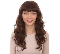 HPO HALLOWEEN PARTY ONLINE Women's Anti-Hero Cosplay Long Curly Wig | Adult Stylish Ideal for Halloween Character Role Play and Costume Parties | Design for Comfort - Dark Brown