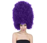 HPO HALLOWEEN PARTY ONLINE Women's Super Sized Jumbo Afro Wig Giant hair | Purple Extra Large Oversized Afro Wig for Halloween Cosplay Events Stage Performances & Fancy Dress