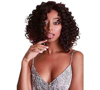 HPO Idia Curly 13 Inch Long 4X4 Hand-Tied Lace Front Wig, Good Heat Resistant Fiber, 20+ Shades of Natural, Dip Dyed, & Blended Colors (Deep Red over Medium Red)