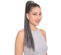 HPO Long Tinsel Ponytail Wig - Sparkling High Pony Extension for Cosplay, Halloween, Christmas & Festivals | Lightweight Design for All Day Comfort - Black
