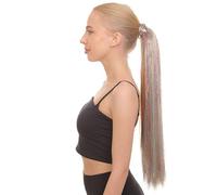 HPO Long Tinsel Ponytail Wig - Sparkling High Pony Extension for Cosplay, Halloween, Christmas & Festivals | Lightweight Design for All Day Comfort - Silver