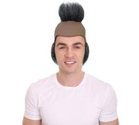 HPO Men’s Guy Mohawk Wig - Edgy, and Comfortable Design - Adult Flame-Retardant Wig for Halloween Cosplay, and Themed Parties - Black & White Mixed
