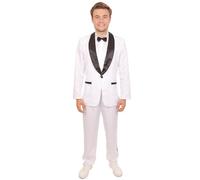 HPO Men’s Jump Street Cop Movie White Tuxedo Black Bow Tie | Halloween, Themed Events & Stage Performances Synthetic Fabric - Large