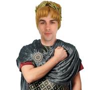 HPO Men’s Wavy Short Ginger Wig | Roman Emperor Inspired Historical Hairpiece | Theater, Gladiator Roleplay, Halloween & Cosplay Wig