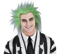HPO Men’s Wavy Striped Wig - Retro-Inspired with Costume Look - Adjustable Fit for Halloween and Cosplay Parties