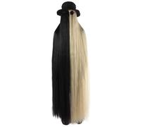 HPO Men's and Women's Playboy Wig Collection by Dapper Creature 66-Inch Extra Long Styles Wig, Mixed Black & Blonde