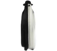 HPO Men's and Women's Playboy Wig Collection by Dapper Creature 66-Inch Extra Long Styles Wig, Mixed Black & White