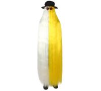 HPO Men's and Women's Playboy Wig Collection by Dapper Creature 66-Inch Extra Long Styles Wig, Yellow & White