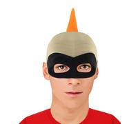 HPO Men's Animated Movie Family Superhero Wig with Mask Set | Adult Halloween Cosplay Party Wigs for Men | Breathable with Flame-retardant - Orange