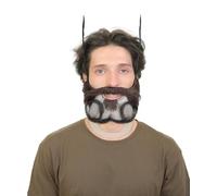 HPO Men's Epic Multicolor Beard & Moustache Set - Realistic, Self-Adhesive Synthetic Facial Hair for Cosplay & Halloween