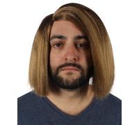 HPO Men's Evil Doll Chuck Wig, Short Scary Movie Classic, Halloween Wig - Light Brown