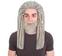 HPO Men's Fantasy Series Silver Blonde Wig, Dreadlocks from Dragon House, Flame-Retardant Fiber