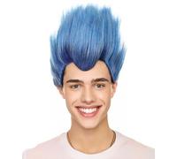 HPO Men's Hades God of Death Wig | Blue Color Fake Flame Spikes | Flame-retardant Synthetic Fiber |Cosplay Wig
