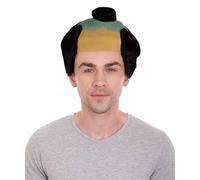 HPO Men's Samurai Black Wig for s | Flame-Retardant Durable Hair | Ideal Cosplay Wig for Halloween and Christmas