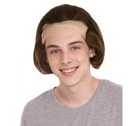 HPO Men's TV/Movie Halloween Characters Wig with Bald Cap in Dark Auburn | Adult Scary Comes Wigs for Men | Jack The Shining | Halloween and Cosplay