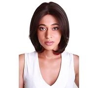 HPO Mina Straight 12 Inch Long 4X4 Hand-Tied Lace Front Wig, Heat Resistant Fiber, 20+ Shades of Natural, Dip Dyed, & Blended Colors BLT-0101 (Deep Red over Medium Red)
