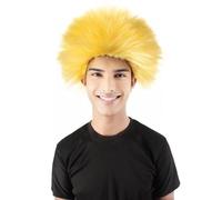 HPO Spooky Men's Fuzzy Werewolf Wig, Halloween Costume Accessory, Soft Fiber Hair, Flame-retardant Fiber, Light Yellow