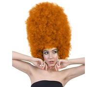 HPO Super Sized Jumbo Afro Wig with Multiple Colors | Large Curly Texture Classic Bonded 70s Outfits Afro Wig for Halloween, Cosplay, and Parties, Golden Brown
