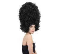 HPO Super Sized Jumbo Afro Wig with Multiple Colors | Large Curly Texture Classic Bonded 70s Outfits Afro Wig for Halloween, Cosplay, and Parties, Black