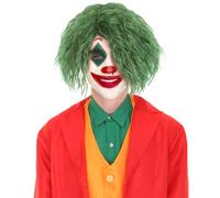 HPO Supervillain Green Curly Wig, Comic Book Style, Perfect for Halloween -Color Green