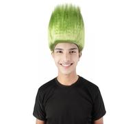 HPO Unisex Adult Straight Troll Wigs Collections | Costume Wig for Men and Women | Halloween Colorful 80s Wig | Trolls TV Movie Cosplay Costume Accessories - Lime Green