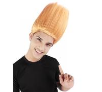 HPO Unisex Adult Straight Troll Wigs Collections | Costume Wig for Men and Women | Halloween Colorful 80s Wig | Trolls TV Movie Cosplay Costume Accessories - Orange